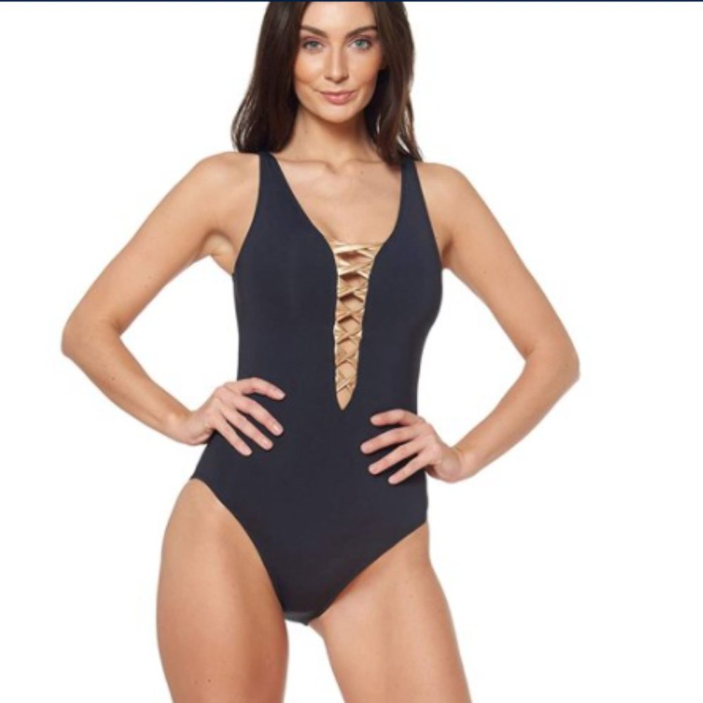 Bleu by Rod Beattie Twisted-Front One-Piece